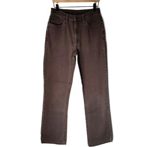 LL BEAN High Waist Bootcut Cotton Chocolate Brown Denim Jeans